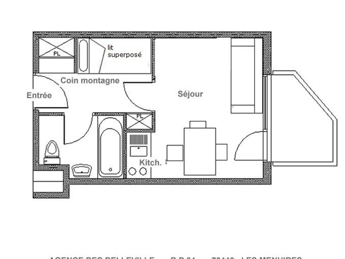 Studio Renove Proche Pistes Avec Balcon, 3 Pers - Fr-1-344-1063 Apartment Saint-Martin-de-Belleville Exterior photo